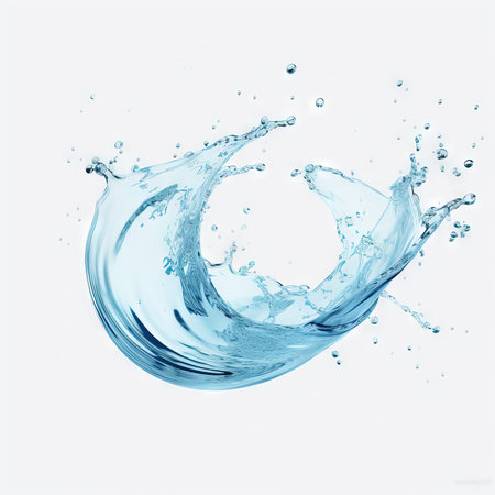 blue water splash isolated on white background, abstract water splash isolated on white backgroundの素材