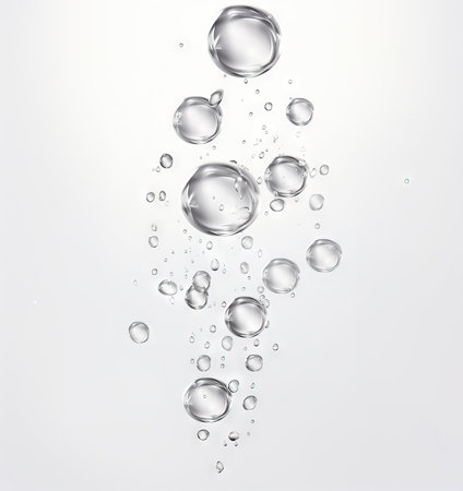 Water bubbles isolated on white background. Vector illustration. Eps 10.の素材