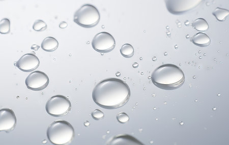 Water drops on a glass surface. Shallow depth of field.の素材