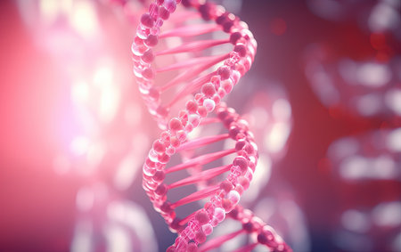 DNA molecule structure, 3d render. Science and medical background.の素材
