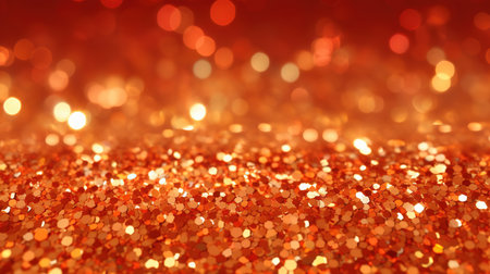 glitter vintage lights background. gold and red. de-focusedの素材