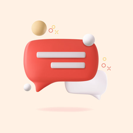 Speech bubble icon. 3d vector illustration. Communication concept.