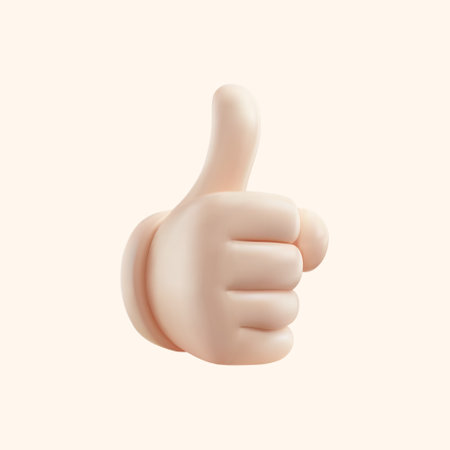 Thumbs up gesture isolated on white background. 3d render.のイラスト素材