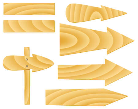 vector wooden signs and elementsのイラスト素材