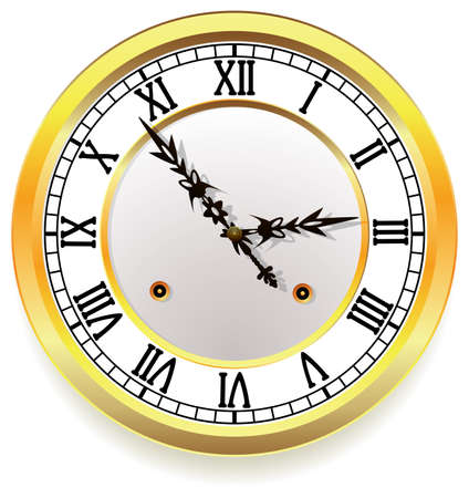 vector golden clock. retro styleのイラスト素材