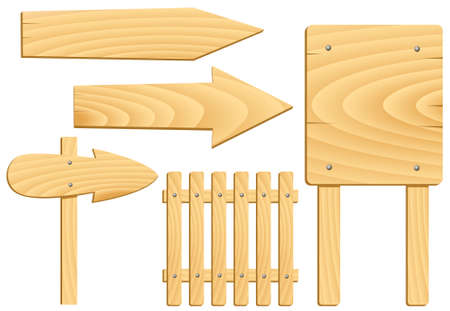 vector wooden signs and elementsのイラスト素材