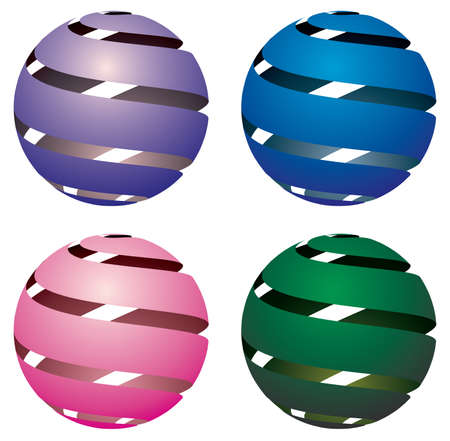 3d vector globesのイラスト素材