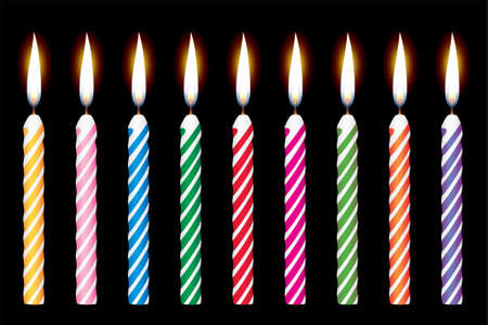 colorful birthday candlesのイラスト素材