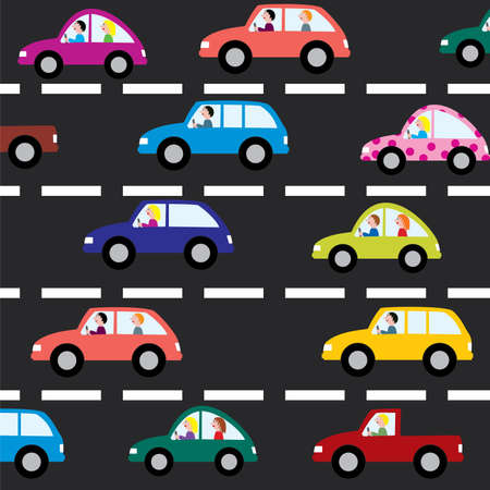 cars on the roadのイラスト素材