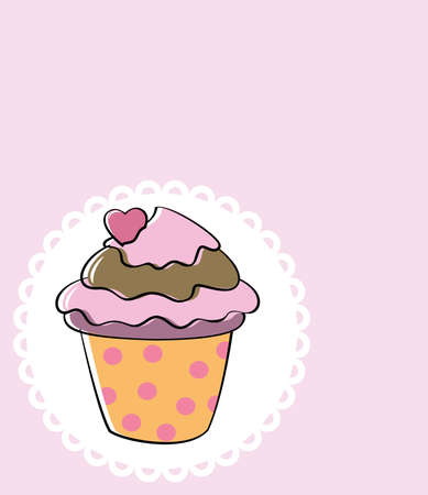 retro cupcakeのイラスト素材