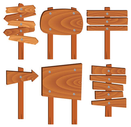 wooden signs and elements のイラスト素材