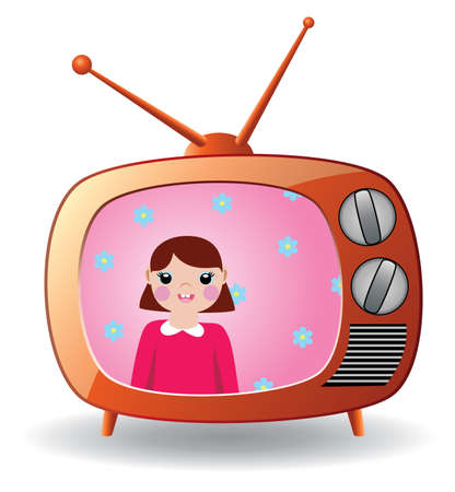 retro tv setのイラスト素材