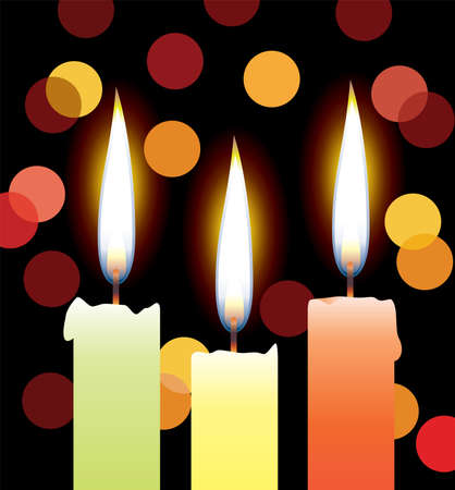 candles with lightsのイラスト素材