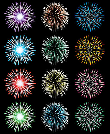 fireworks setのイラスト素材