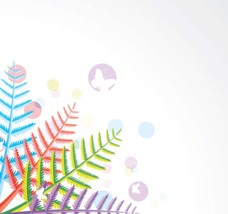design of colorful fern leavesのイラスト素材