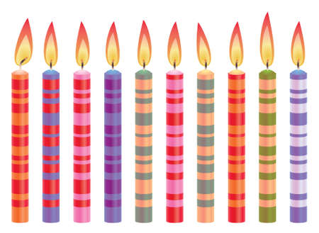  set of colorful birthday candlesのイラスト素材