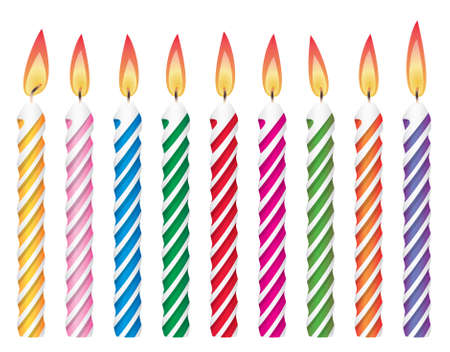 colorful birthday candlesのイラスト素材