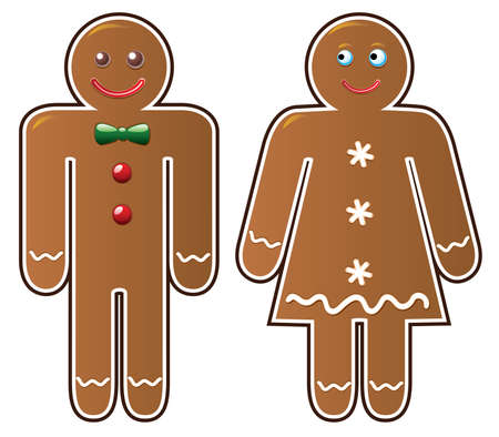 two gingerbread cookiesのイラスト素材