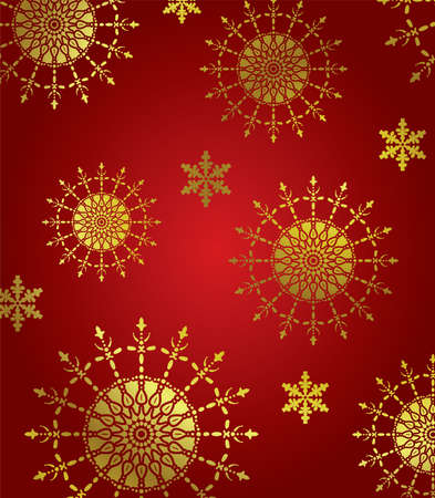 abstract winter background with golden ornamentのイラスト素材