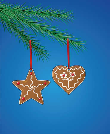 vector illustration of gingerbread cookiesのイラスト素材