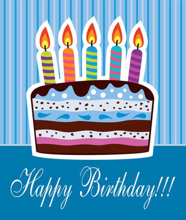 birthday cake with candlesのイラスト素材