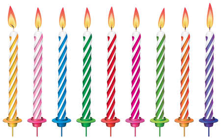  set of colorful birthday candlesのイラスト素材