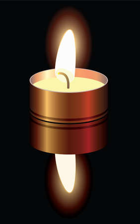 vector illustration of a small burning candleのイラスト素材