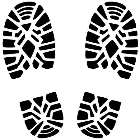 vector illustration of foot prints of a manのイラスト素材