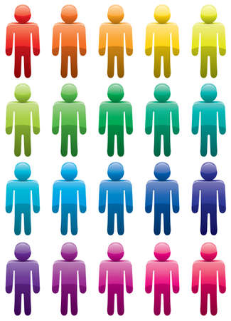 set of colorful male symbolsのイラスト素材