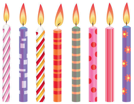 vector set of colorful birthday candlesのイラスト素材