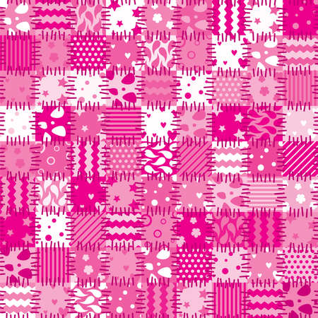 vector pink patchwork art background のイラスト素材