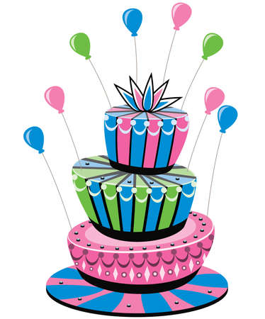 vector colorful birthday cake