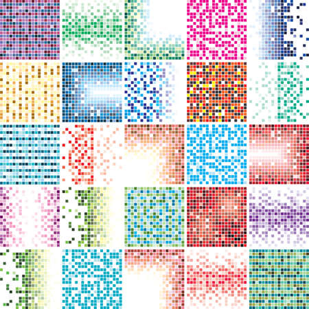 set of abstract colorful tile backgroundsのイラスト素材