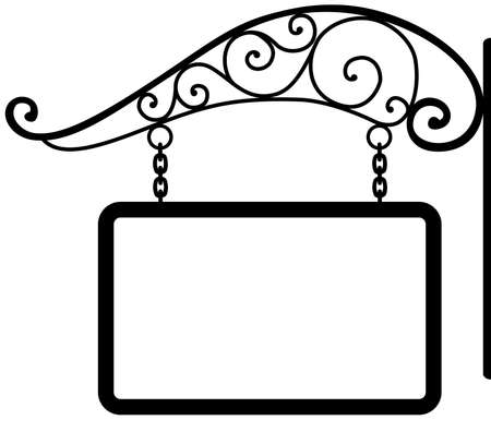 signboard and retro metal decorationのイラスト素材