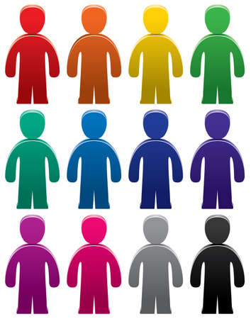 set of colorful male symbolsのイラスト素材