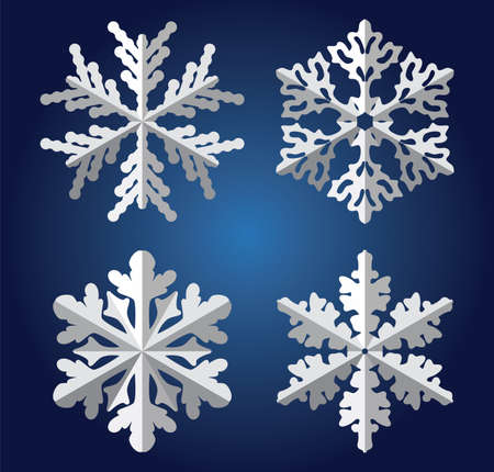 vector origami snowflakesのイラスト素材