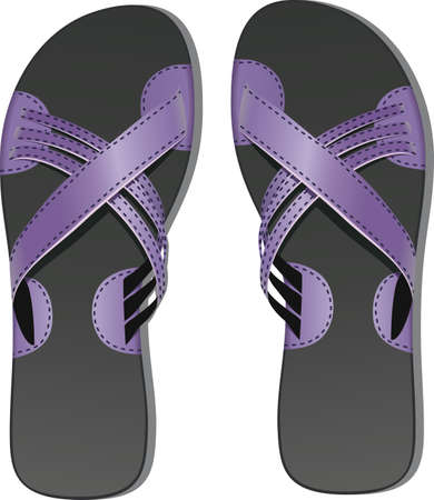 Pair of leather flip flopsのイラスト素材