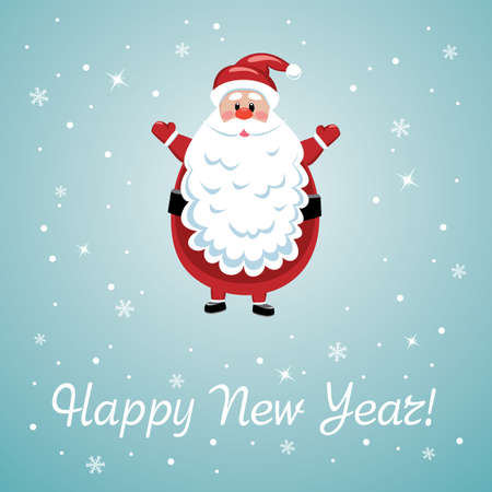 vector xmas illustration of santa with big beardのイラスト素材