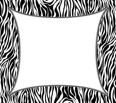 vector frame with abstract zebra skin texture and copy-spaceのイラスト素材
