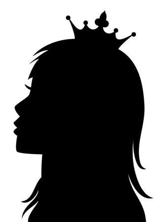 vector profile of princess or queenのイラスト素材