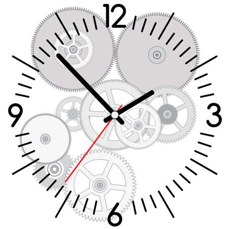 vector background of clock and gearsのイラスト素材