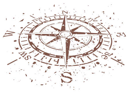 vector design of grunge compass