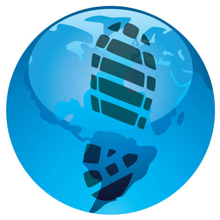vector concept of global footprint on earthのイラスト素材