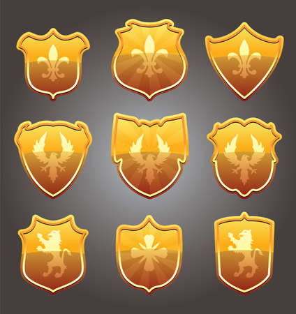 vector design set of shields のイラスト素材