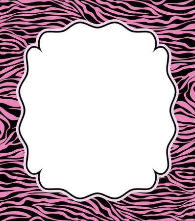 vector frame with abstract zebra skin texture and copy-space のイラスト素材