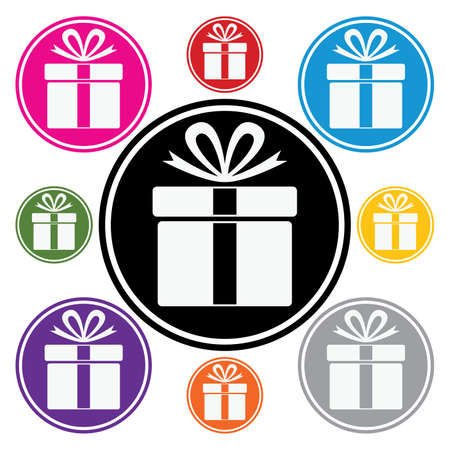 vector set of colorful gift box symbols のイラスト素材