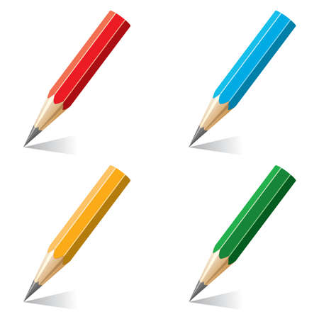 set of colorful pencilsのイラスト素材