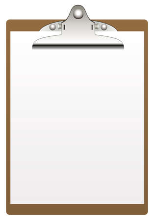 clipboard and paper isolated on white backgroundのイラスト素材