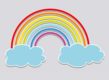 symbol of rainbow and clouds in the sky のイラスト素材