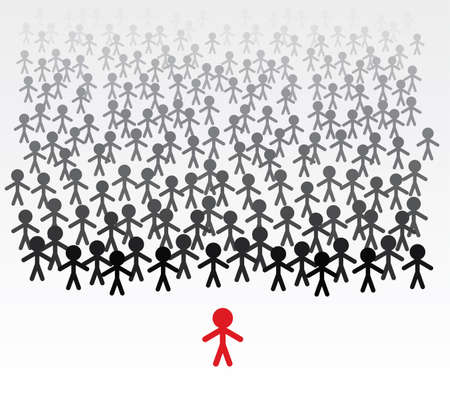 vector business illustration of a team of men and their leader のイラスト素材